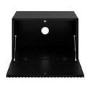 Wide Black Floating Bedside Table with Storage - Hazel