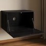 Wide Black Floating Bedside Table with Storage - Hazel