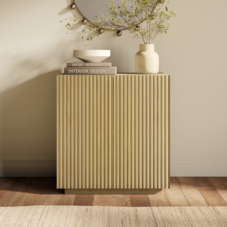 Small Oak Fluted Sideboard - Hazel