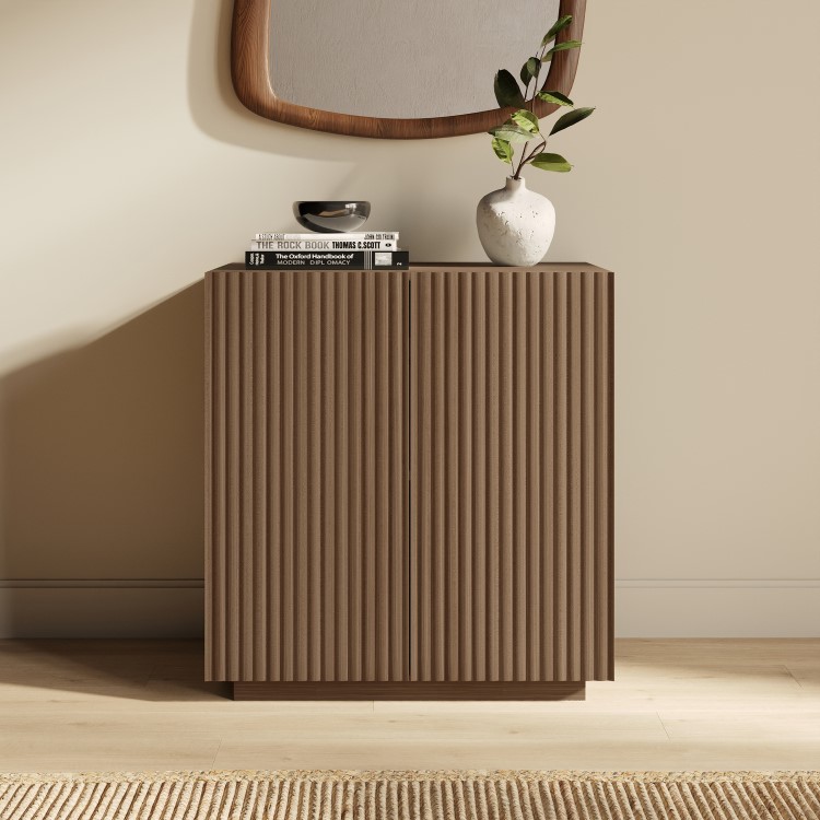 Small Walnut Fluted Sideboard - Hazel
