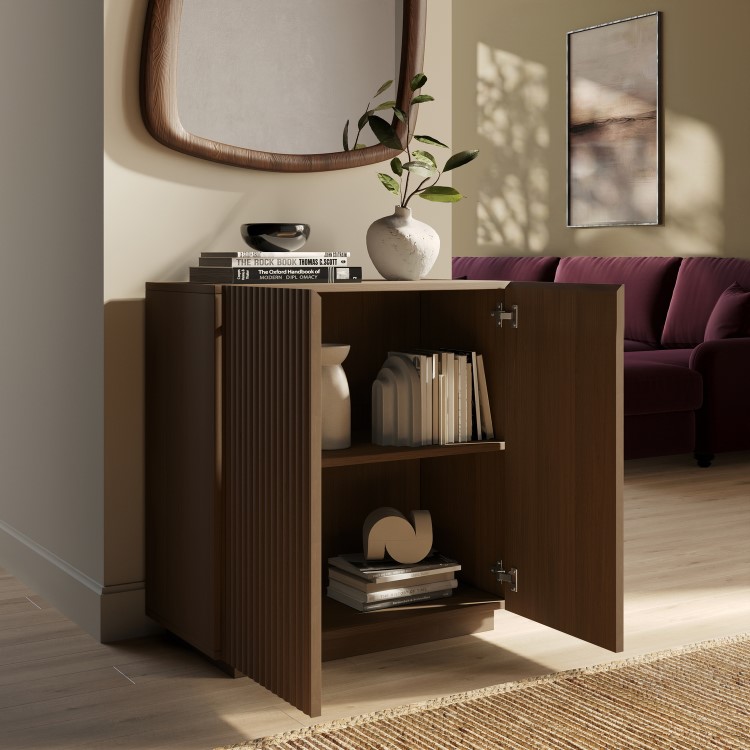 Small Walnut Fluted Sideboard - Hazel