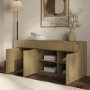 Large Oak Fluted Sideboard with Cupboards and Drawers - Hazel