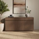 HAZ012 Large Walnut Fluted Sideboard with Cupboards and Drawers - Hazel