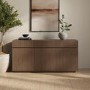 Large Walnut Fluted Sideboard with Cupboards and Drawers - Hazel