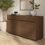Large Walnut Fluted Sideboard with Cupboards and Drawers - Hazel