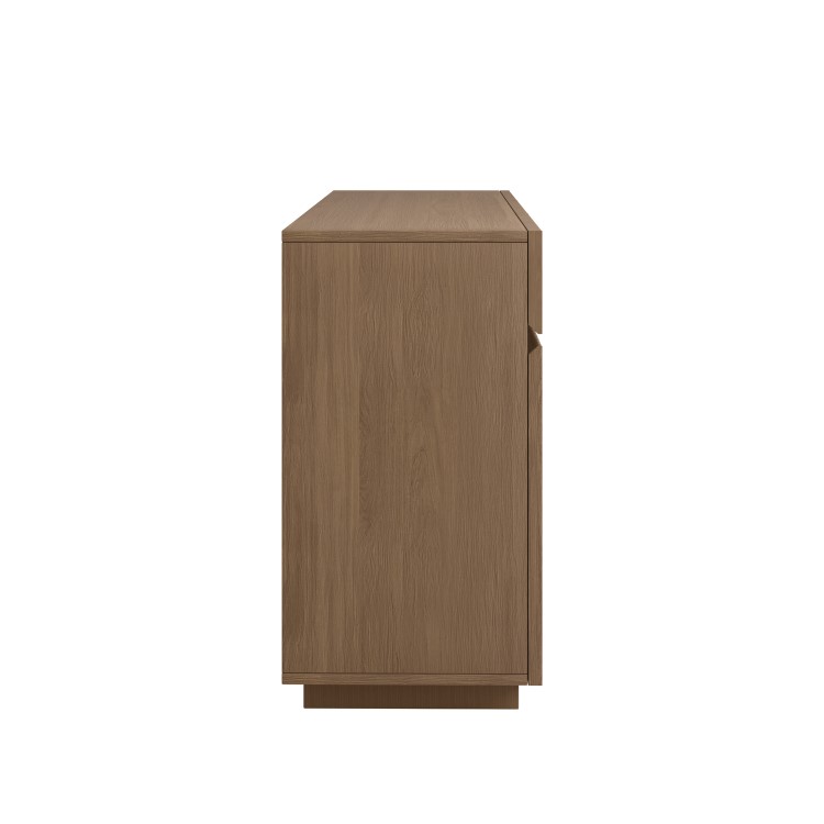 Large Walnut Fluted Sideboard with Cupboards and Drawers - Hazel