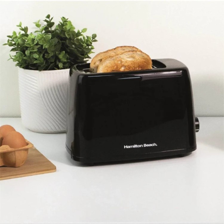 Hamilton Beach HB1116B Essentials 2 Slice Toaster - Black  Wide Slots & Variable Browning