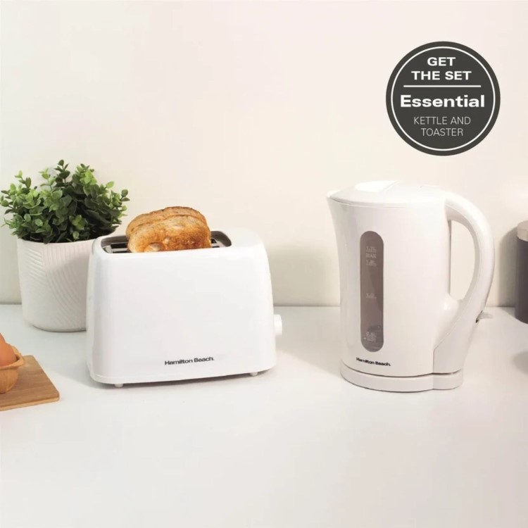 Hamilton Beach HB1116W Essentials 2 Slice Toaster - White - Wide Slots & Variable Browning