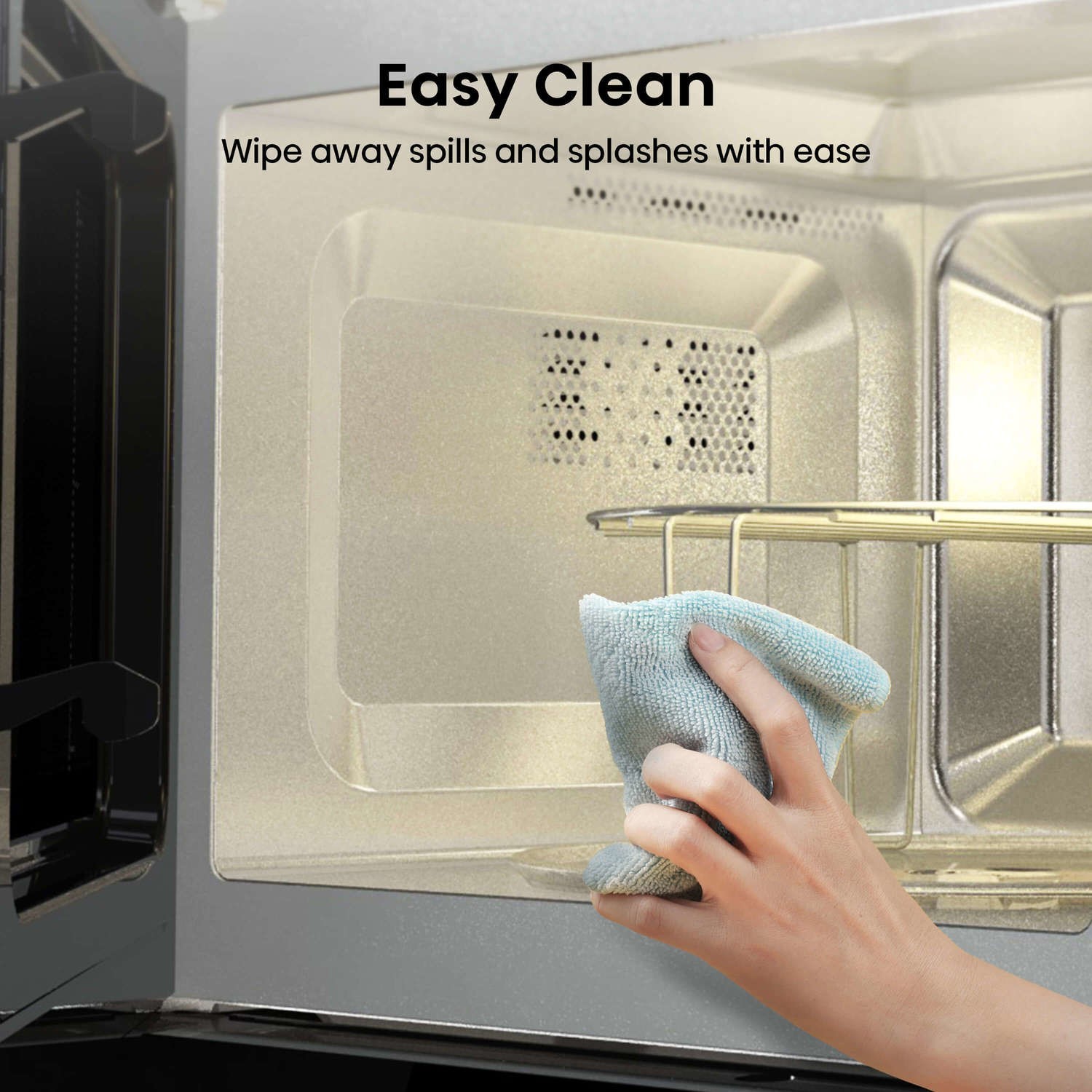 Easy to clean microwave interior.