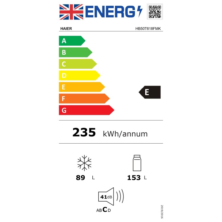 Refurbished Haier 242 Litre 50/50 Integrated Frost Free Fridge Freezer - White