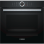 Refurbished Bosch Serie 8 HBG634BB1B 60cm Single Built In Electric Oven Black