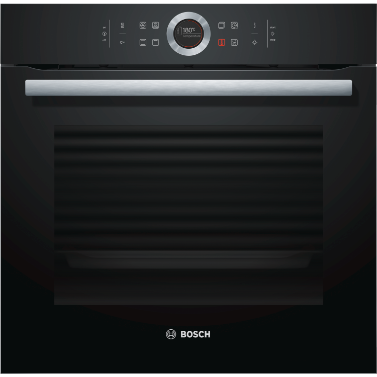 Refurbished Bosch Serie 8 HBG634BB1B 60cm Single Built In Electric Oven Black