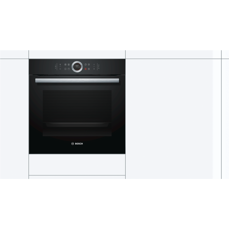Refurbished Bosch Serie 8 HBG634BB1B 60cm Single Built In Electric Oven Black