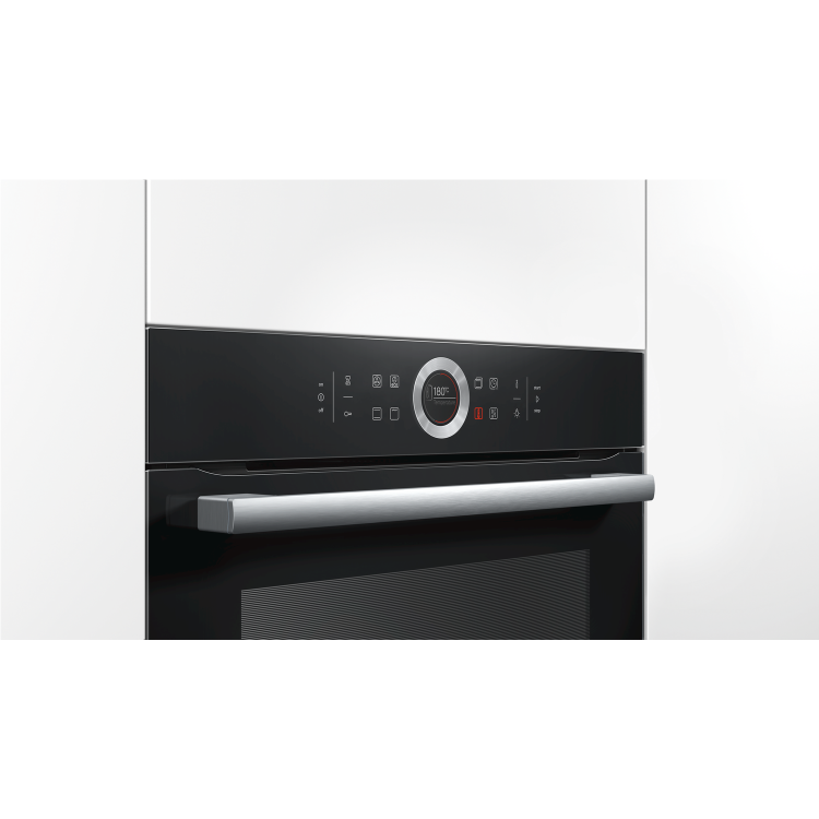 Refurbished Bosch Serie 8 HBG634BB1B 60cm Single Built In Electric Oven Black