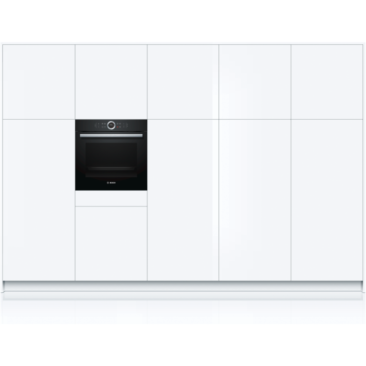 Refurbished Bosch Serie 8 HBG634BB1B 60cm Single Built In Electric Oven Black
