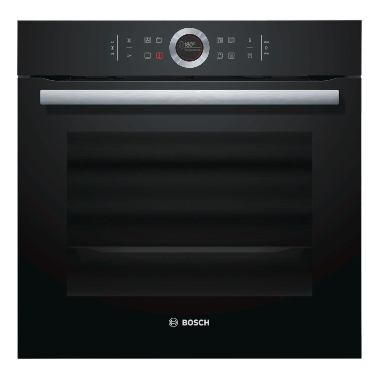 Refurbished Bosch Serie 8 HBG674BB1B Multifunction 60cm Single Built In Electric Oven Black