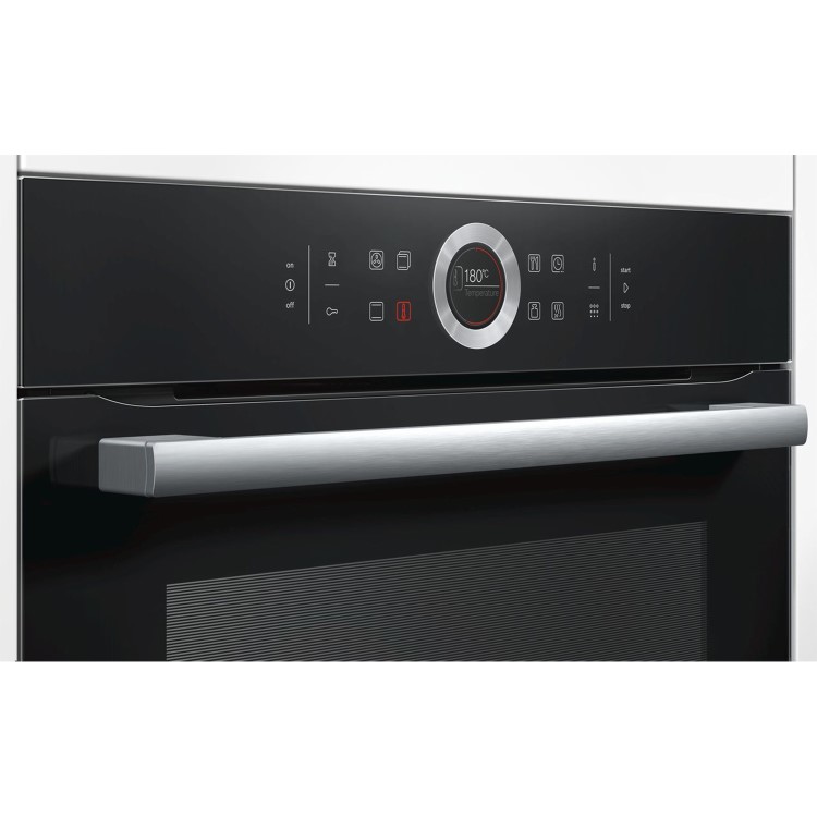 Refurbished Bosch Serie 8 HBG674BB1B Multifunction 60cm Single Built In Electric Oven Black