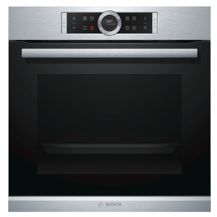 Refurbished Bosch Serie 8 HBG674BS1B Multifunction 60cm Single Built In Electric Oven Stainless Steel