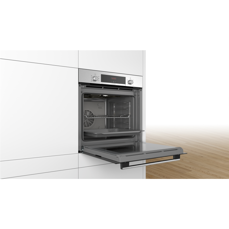 Refurbished Bosch Serie 4 HBS534BS0B 60cm Single Built In Electric Oven Stainless Steel