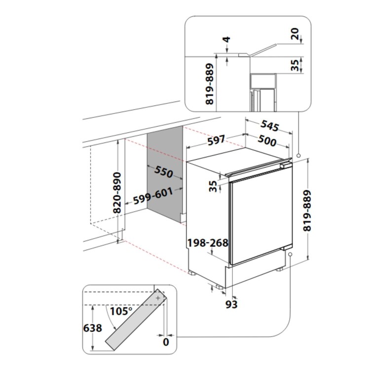 Hotpoint 144 Litre Integrated Under Counter Fridge