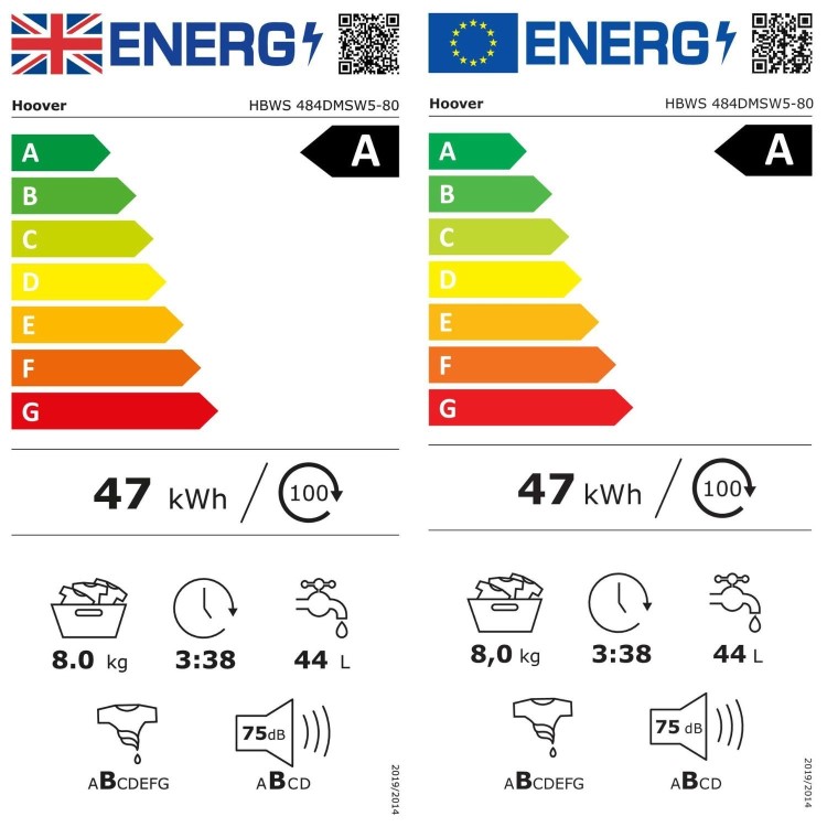 Hoover H-Wash 300 8kg 1400rpm Integrated Washing Machine - White