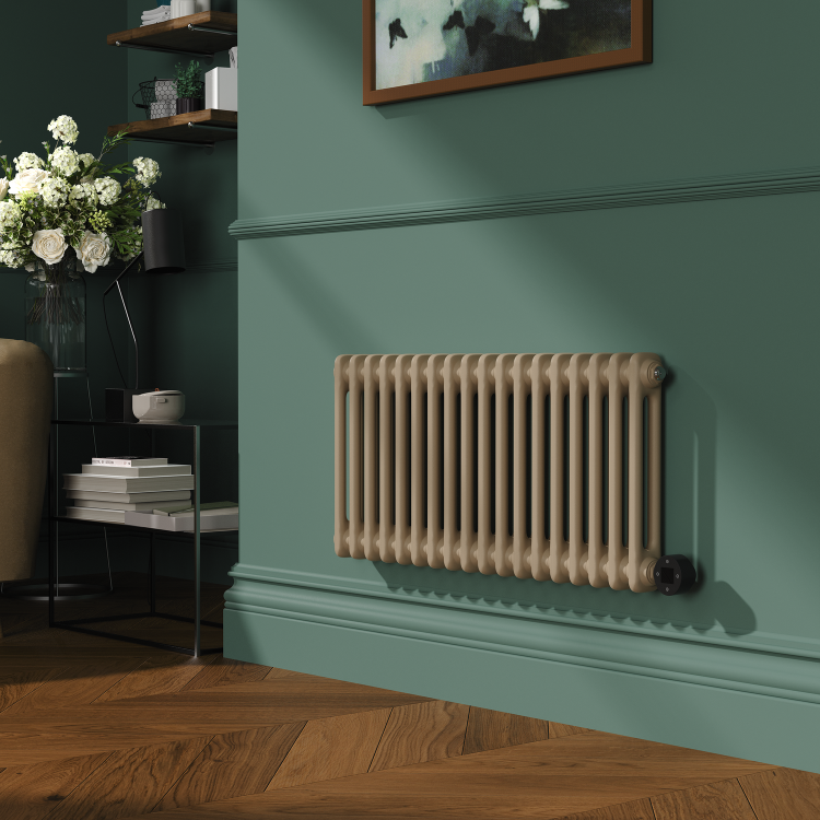 Beige grey Horizontal Smart Electric Radiator with Wi-Fi Thermostat - 1.2KW - H400xW830 - Bathroom Safe