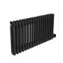 Midnight Black Electric Horizontal Column Radiator 1.2kW with Wi-Fi Thermostat - H400xW830mm - IPX4 Bathroom Safe