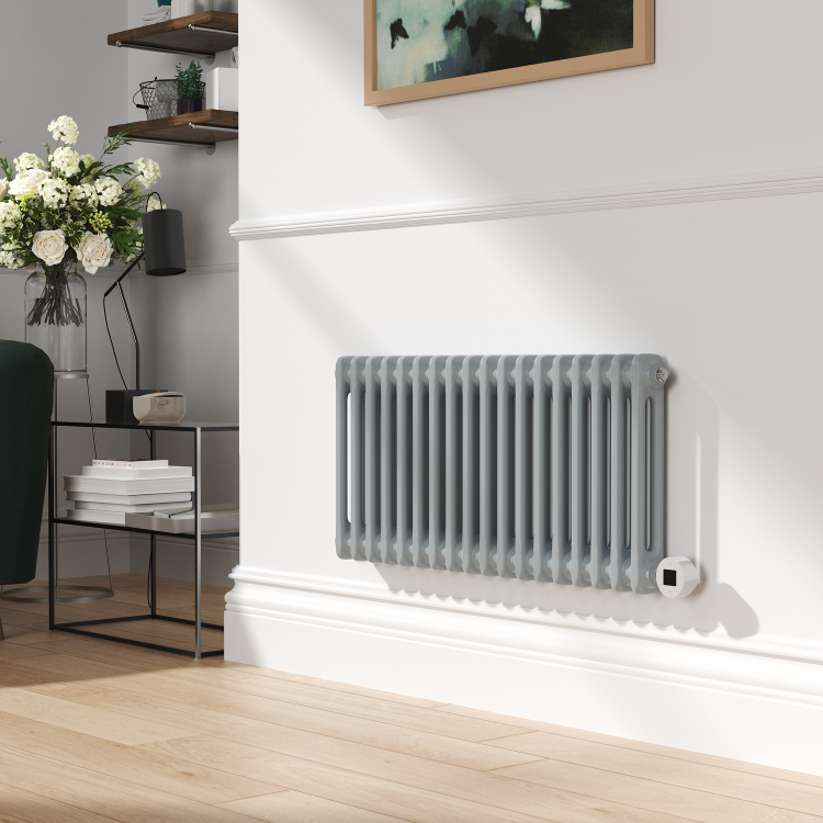 Salt & Pepper Horizontal Smart Electric Radiator with Wi-Fi Thermostat - 1.2KW - H400xW830 - Bathroom Safe