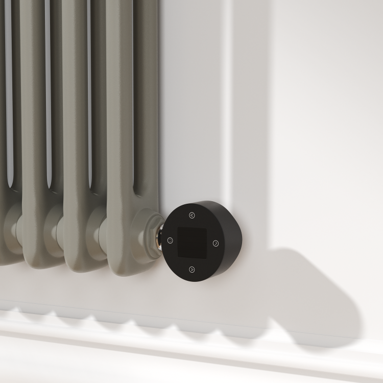 Smoked Stone Horizontal Smart Electric Radiator with Wi-Fi Thermostat - 1.2KW - H400xW830 - Bathroom Safe