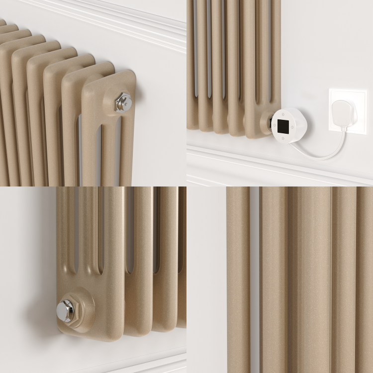 Cleopatra Horizontal Smart Electric Radiator with Wi-Fi Thermostat - 1.2KW - H400xW1190 - Bathroom Safe