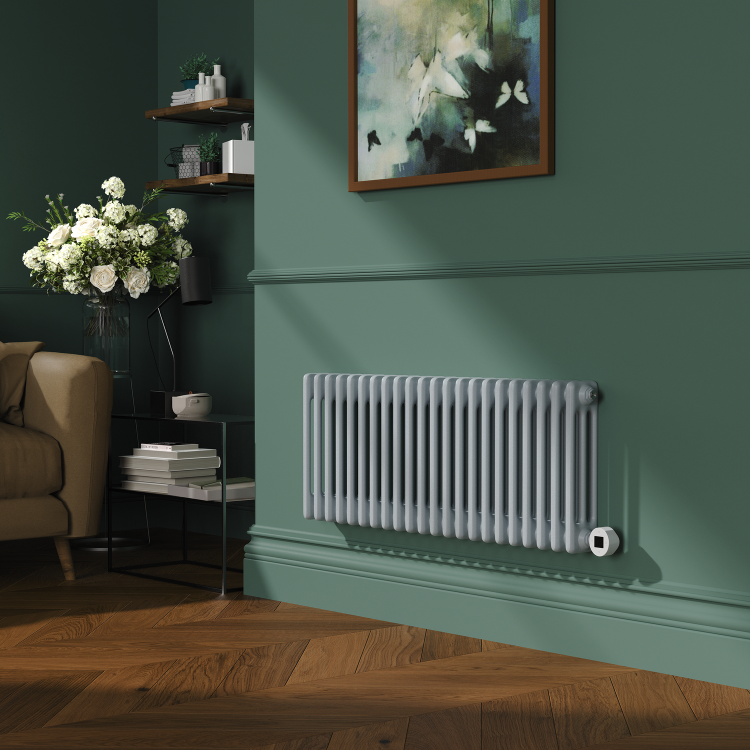 Salt & Pepper Horizontal Smart Electric Radiator with Wi-Fi Thermostat - 1.2KW - H400xW1190 - Bathroom Safe