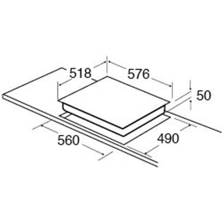 CDA 58cm 4 Zone Rotary Control Ceramic Hob