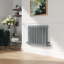 Reggio Salt & Pepper Horizontal Double Column Traditional Radiator 600x830mm 2832 BTU - Cast Iron Style