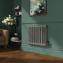 Reggio Smoked Stone Horizontal Double Column Traditional Radiator 600x830mm 2832 BTU - Cast Iron Style