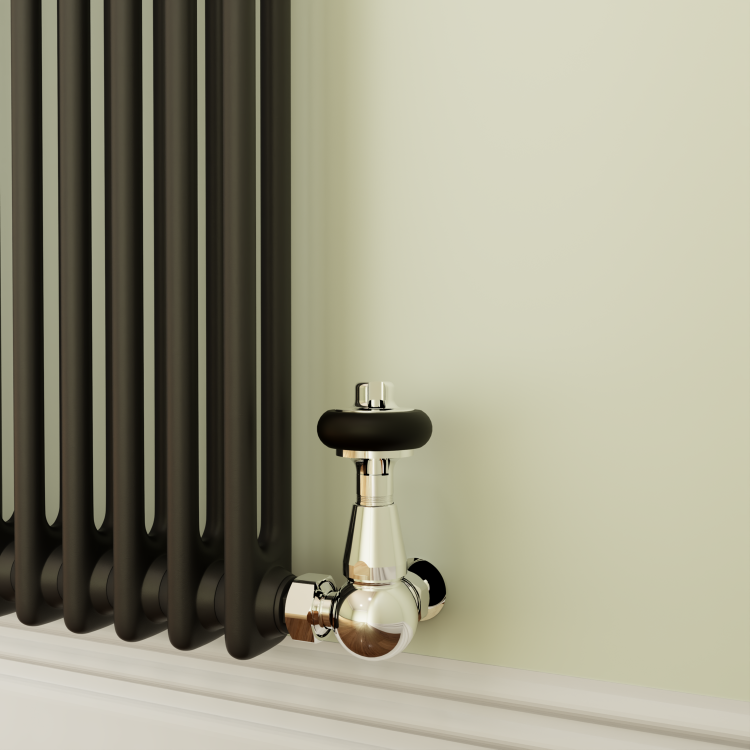 Reggio Midnight Black Horizontal Double Column Radiator 800x830mm 3713 BTU - Cast Iron Style