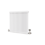 Reggio White Horizontal Double Column Radiator 800x830mm 3713 BTU - Cast Iron Style