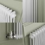 Reggio White Horizontal Double Column Radiator 800x830mm 3713 BTU - Cast Iron Style