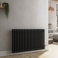 Reggio Midnight Black Horizontal Double Column Traditional Radiator 600x1010mm 3462 BTU - Cast Iron Style Reggio Midnight Black Horizontal Double Column Traditional Radiator 600x1010mm 3462 BTU - Cast Iron Style
