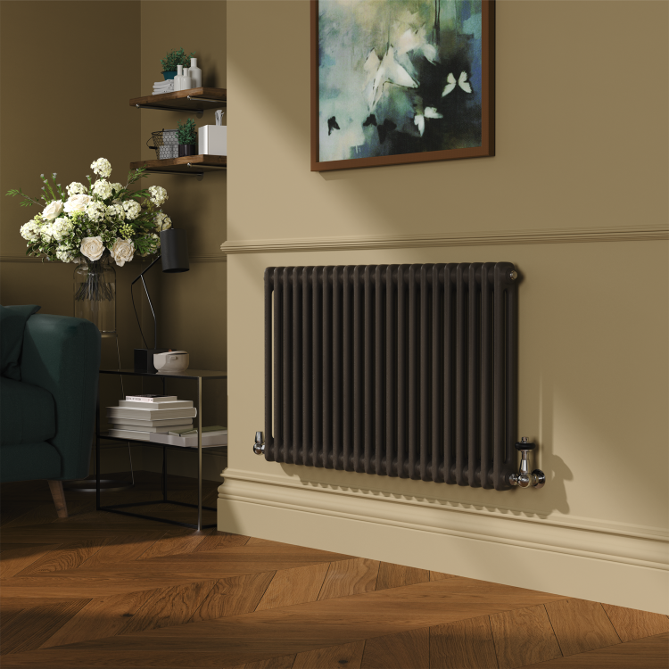 Reggio Russet Horizontal Double Column Traditional Radiator 600x1010mm 3462 BTU - Cast Iron Style