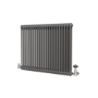 Reggio Anthracite Horizontal Double Column Radiator 800x1010mm 4535 BTU - Cast Iron Style