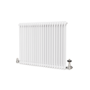 Reggio White Horizontal Double Column Traditional Radiator 800x1010mm 3462 BTU - Cast Iron Style