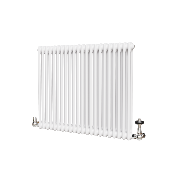Reggio White Horizontal Double Column Traditional Radiator 800x1010mm 3462 BTU - Cast Iron Style