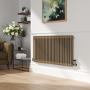 Reggio Beige grey Horizontal Double Column Traditional Radiator 600x1190mm 4091 BTU - Cast Iron Style