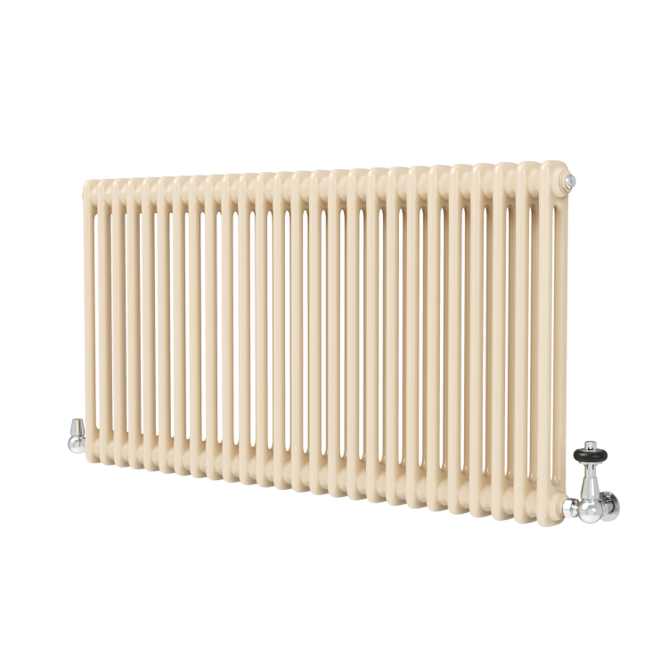 Reggio Elk brown Horizontal Double Column Traditional Radiator 600x1190mm 4091 BTU - Cast Iron Style