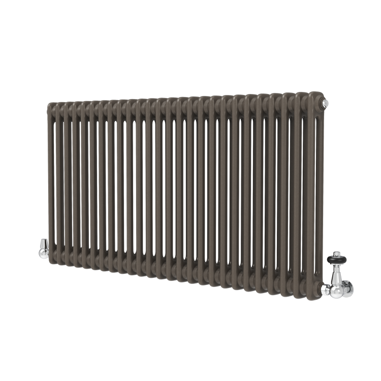 Reggio Russet Horizontal Double Column Traditional Radiator 600x1190mm 4091 BTU - Cast Iron Style