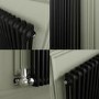 Reggio Midnight Black Horizontal Double Column Radiator 800x1190mm 5361 BTU - Cast Iron Style