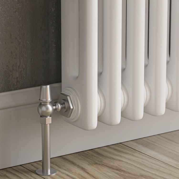 GRADE A1 - Reggio White Horizontal Double Column Traditional Radiator 600x1190mm 4091 BTU - Cast Iron Style