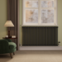 Reggio Midnight Black Horizontal Double Column Radiator 800x1460mm 6598 BTU - Cast Iron Style