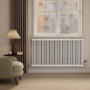 Reggio White Horizontal Double Column Radiator 800x1460mm 6598 BTU - Cast Iron Style