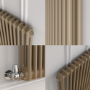 Reggio Beige grey Horizontal Double Column Traditional Radiator 600x425mm 1416 BTU - Cast Iron Style